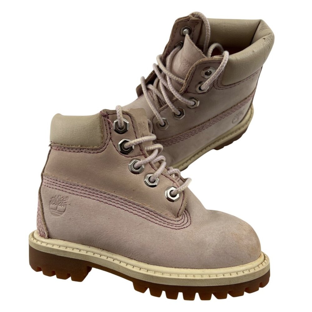 Timberland Toddler Boys‎ Nubuck Boots Size 6 Beige Lace-Up